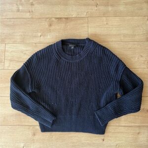 Banana Republic Navy Chunky Knit Sweater S Organic Cotton Coastal Core